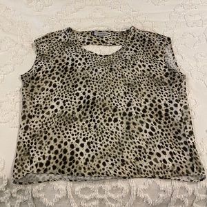 Chiffon Leopard Open- Back Blouse